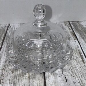 Mikasa Vtg Salina Crystal Dome Covered Individual Butter Dish with Lid